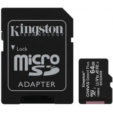 Карта памяти Kingston microSD Canvas Select Plus А1 Class10 UHS-I 64GB (100mb/s)