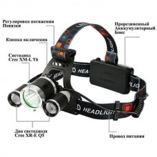 Фонарь налобный Police V15 USB 100000W