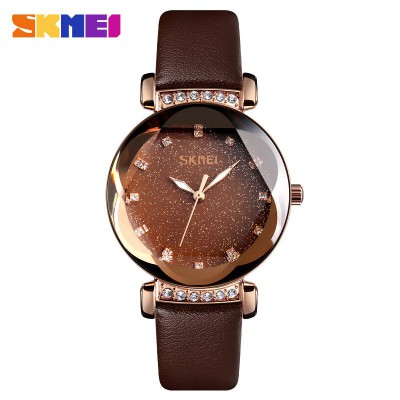 Skmei 9188 Brown-Gold Leather