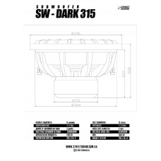 Сабвуферный динамик  STREET SOUND SW-DARK 315