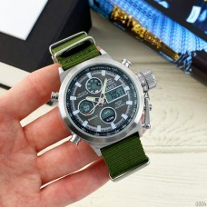 Часы AMST C Silver-Black Green Wristband