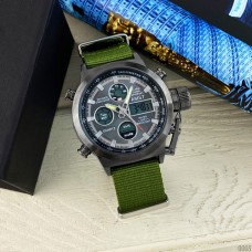 Часы AMST 3003 Black-Black Green Wristband