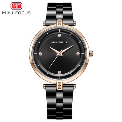 Часы Mini Focus MF0120L.02 Black-Cuprum Diamonds